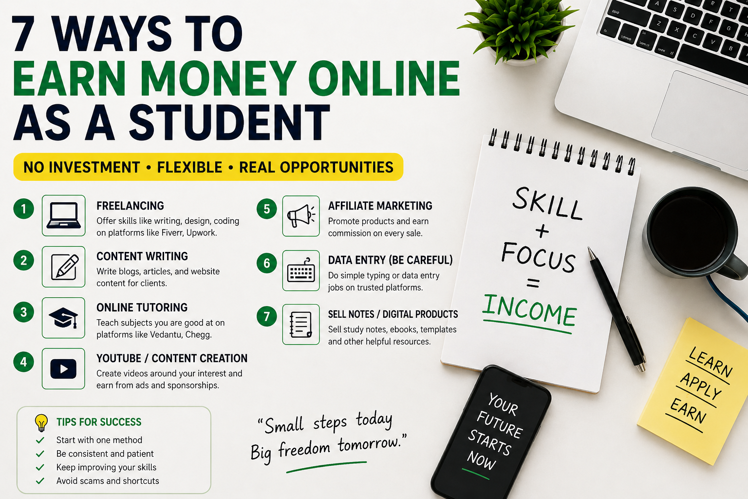 earn money online as a student using laptop